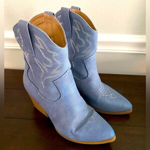 Cowgirl Booties - Blue Denim 8.5